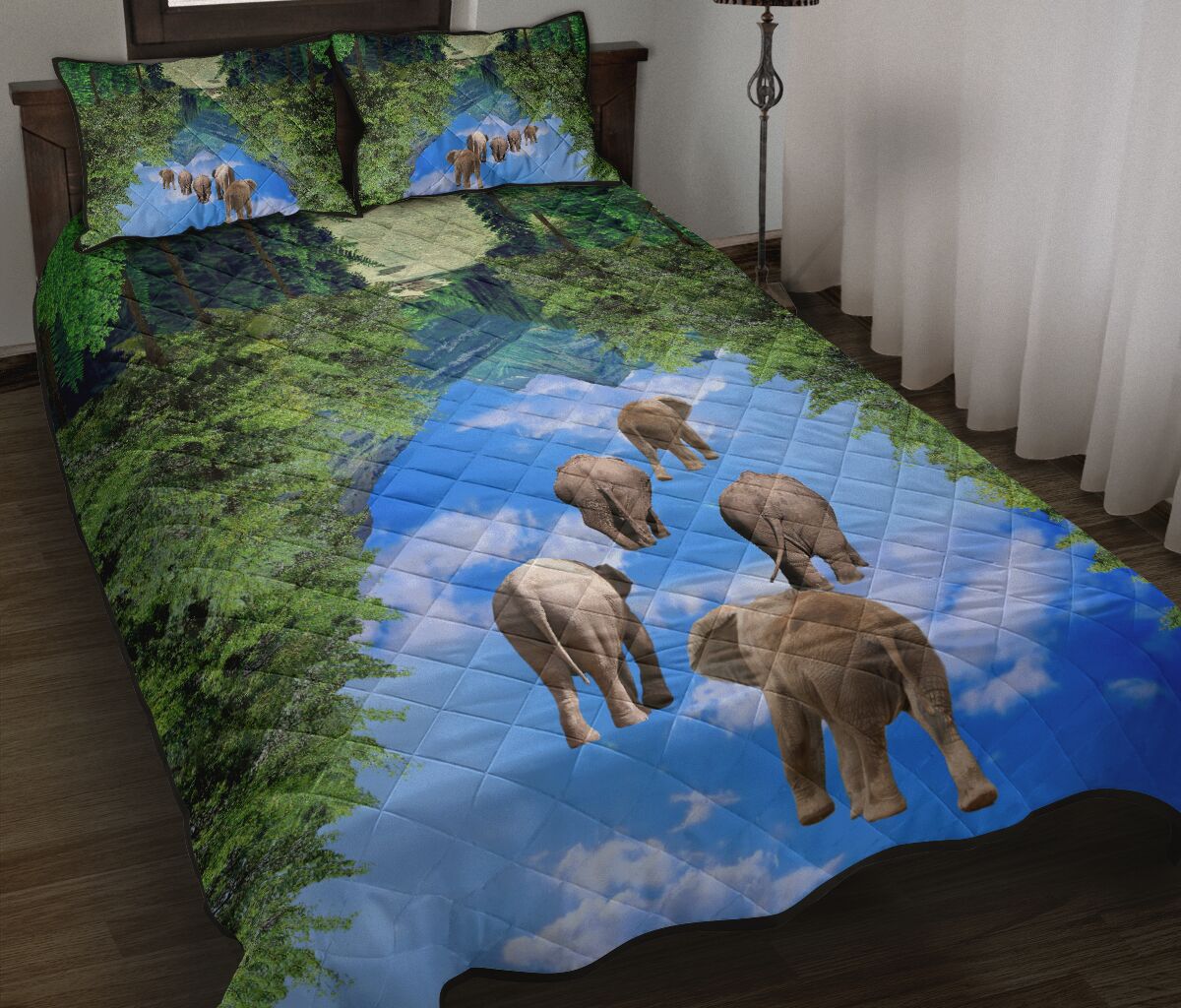 Elephant Reverse - Quilt Bed Set - Love Quilt Bedding Set