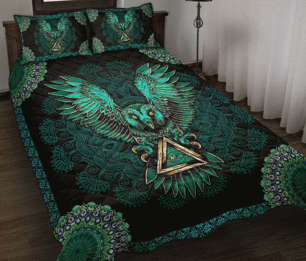 Owl Mandala Style Quilt Bed Set - Love Quilt Bedding Set