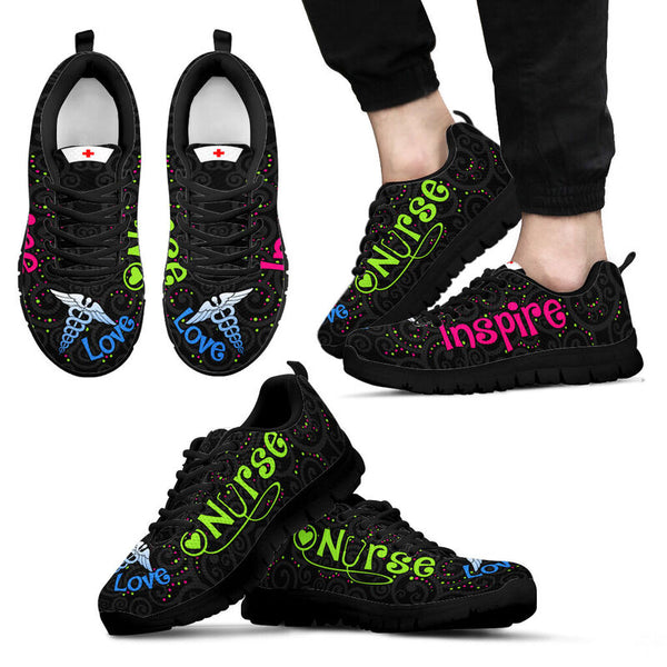 Nurse Love Inspire Sneakers, Running Shoes, Shoes For Women, Shoes For Men, Custom Shoes, L- Love Sneakers