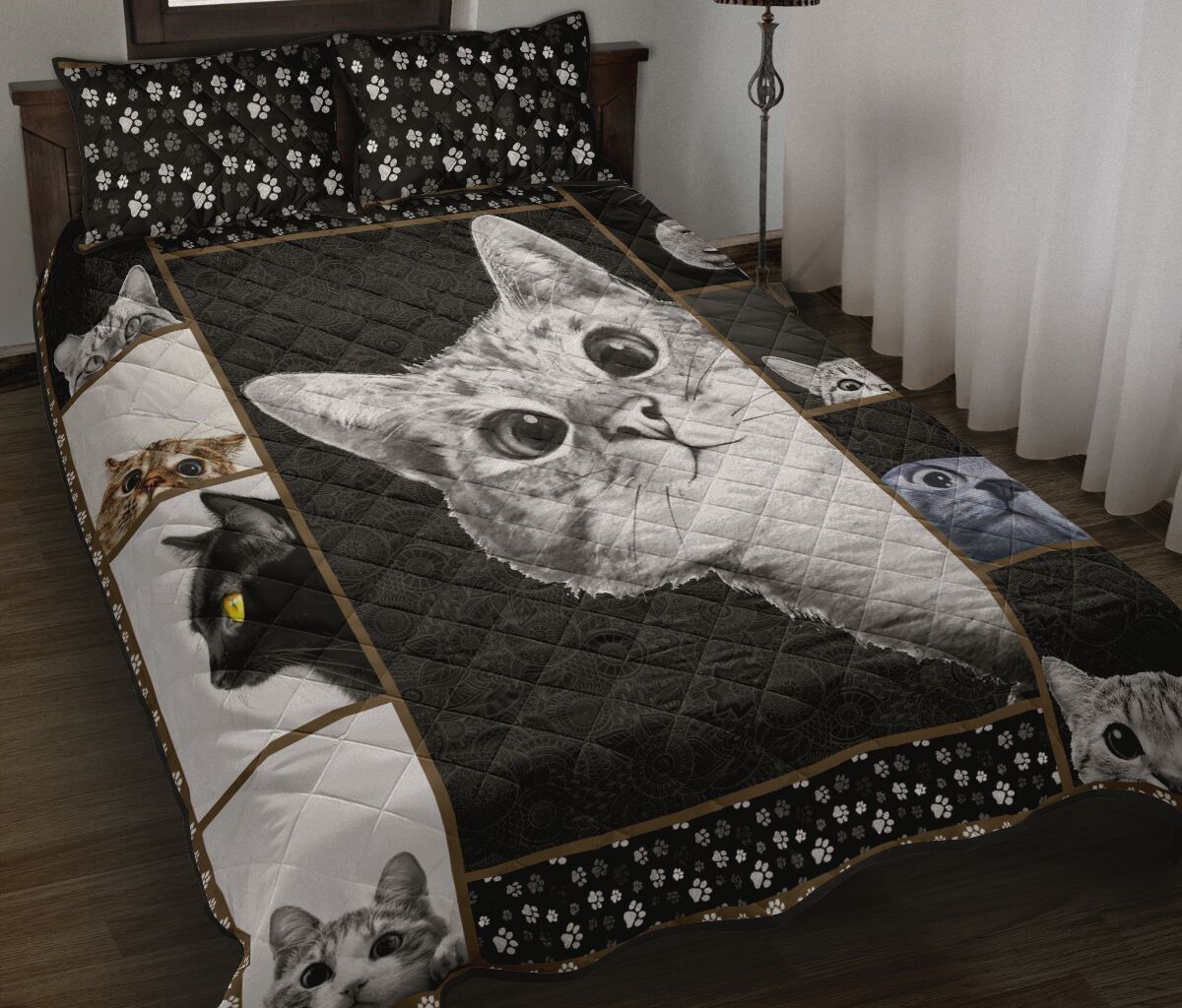 Cat Quilt Bed Set 1 - Love Quilt Bedding Set