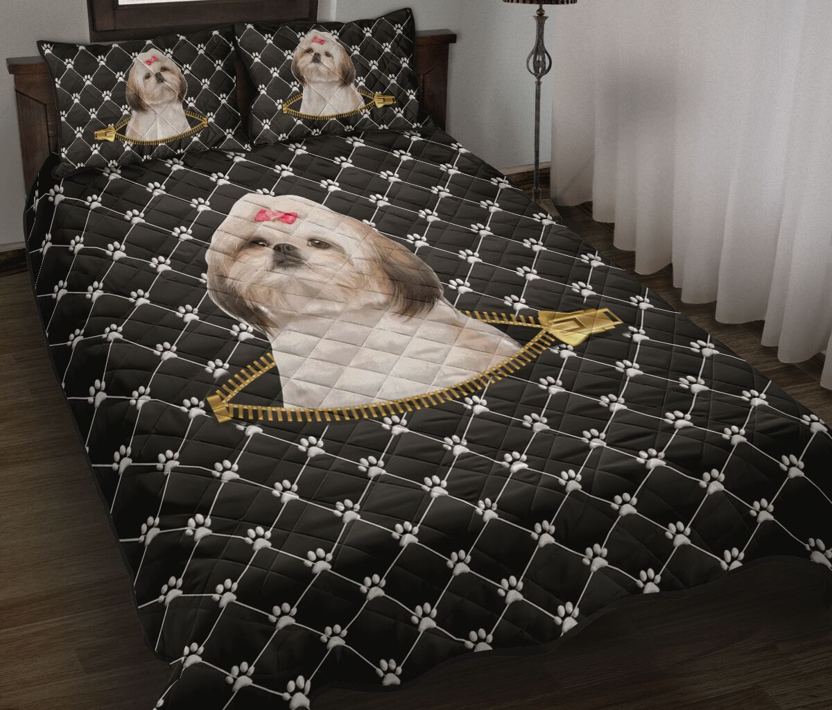 Shih Tzu Zipper - Bed Set - Love Quilt Bedding Set