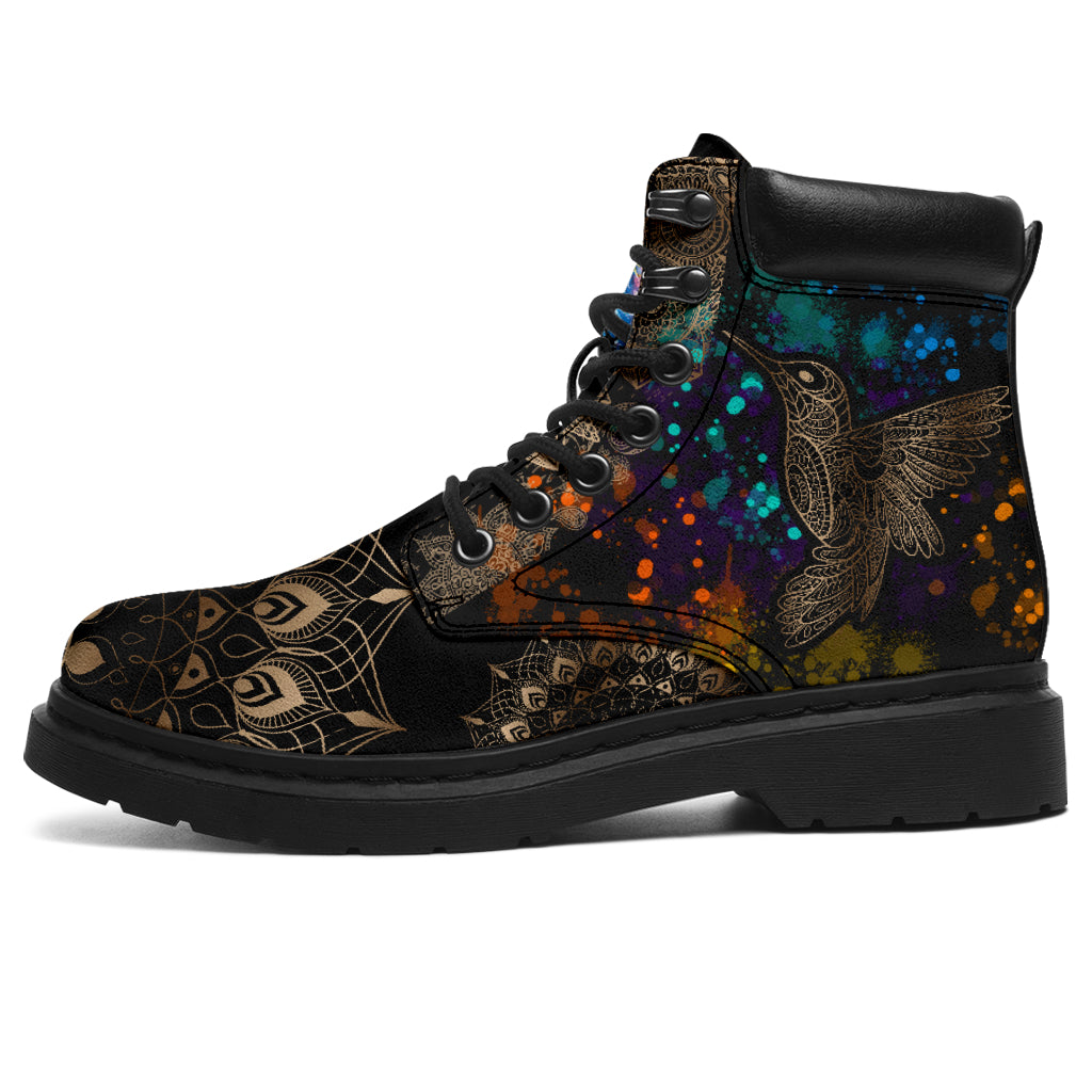 Bird Henna With Watercolor Asboot - Tl - Love All Season Boots