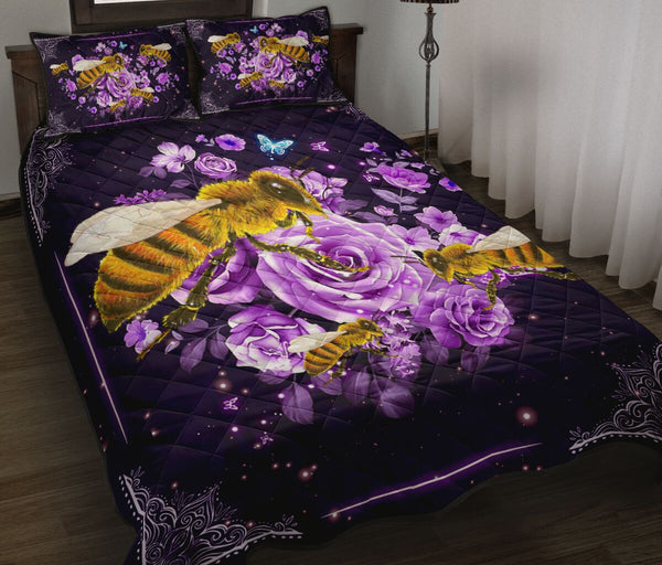 Quilt Bed Set - Bee - Violet Rose 69 - Love Quilt Bedding Set