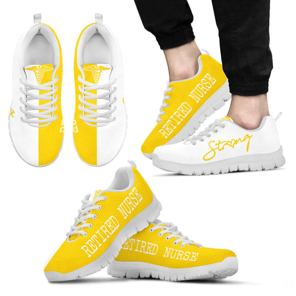 Retired Nurse Strong Yellow White Kd Sneakers, Running Shoes, Shoes For Women, Shoes For Men- Love Sneakers