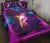 Hummingbird Neon Art Style Quilt Bed Set - Love Quilt Bedding Set