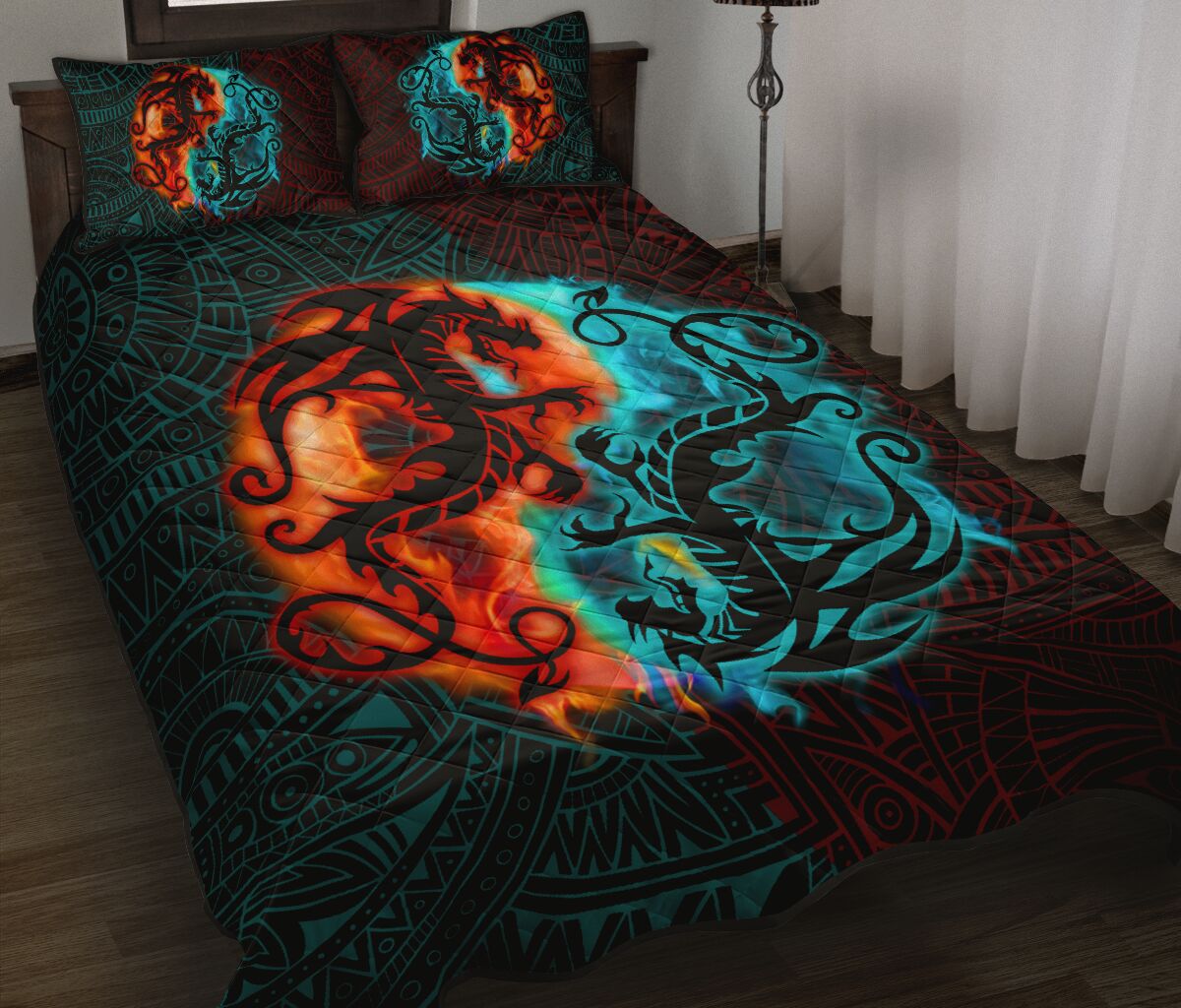 Dragon Tribal Style Quilt Bed Set- Love Quilt Bedding Set