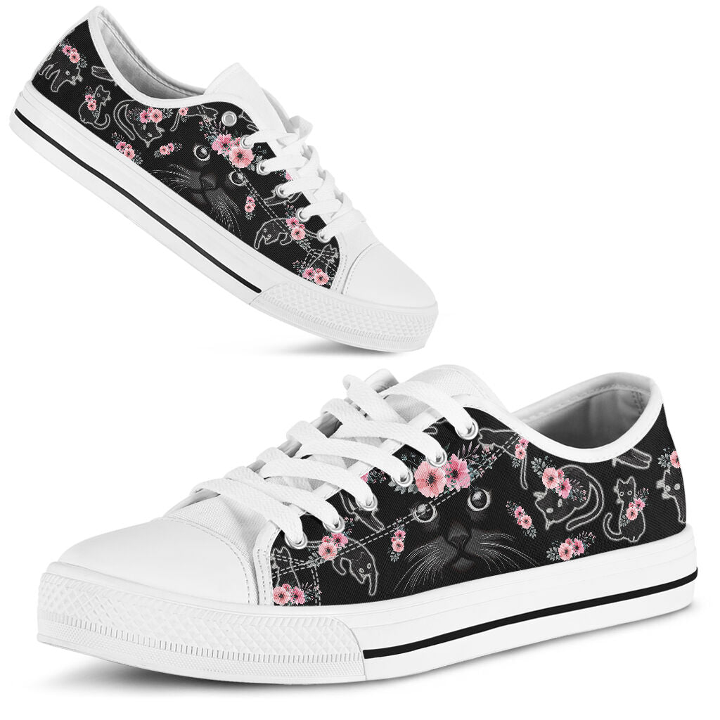 Low Top - Black Cat - Flower Shoe - Love Love Top Shoes