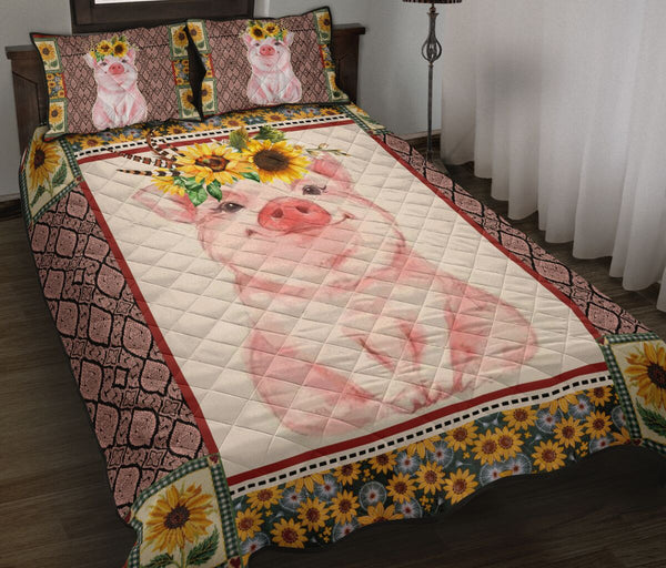 Pig Quilt Bed Set 18 - Love Quilt Bedding Set