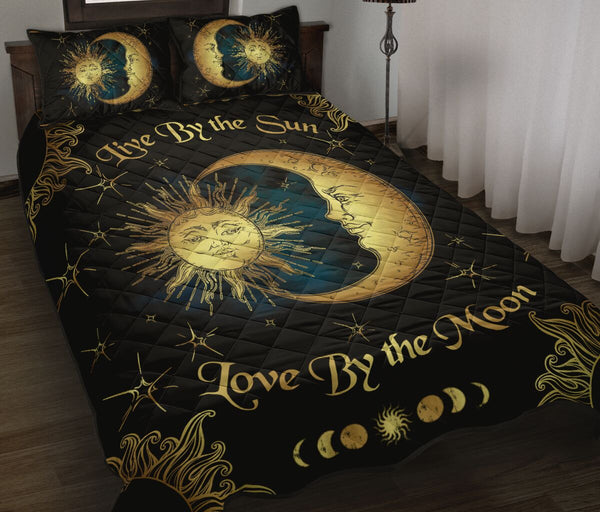 Sunflower Quilt Bed Set - Family - Sun Moon - Love Quilt Bedding Set