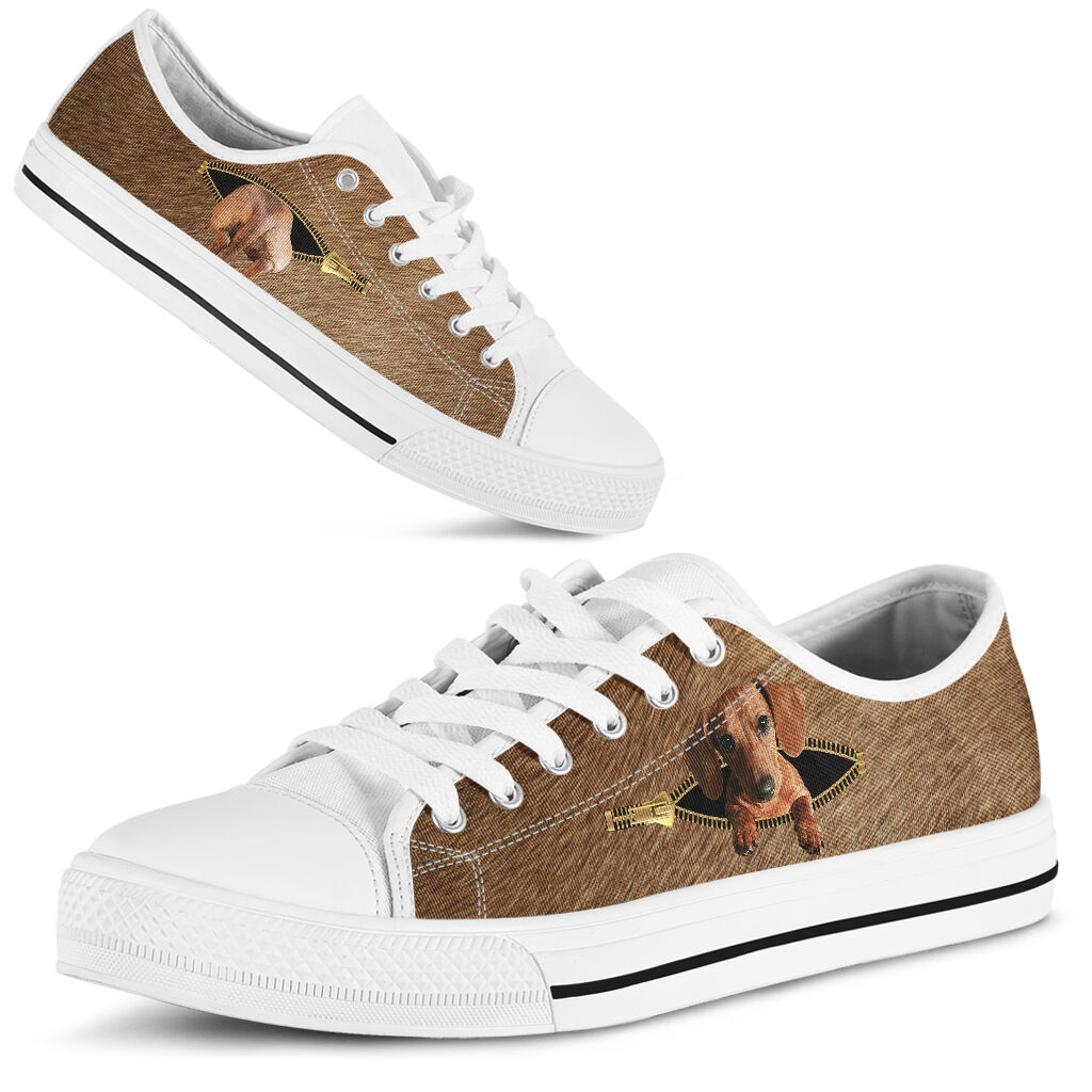 Dachshund Zipper - Low Top Shoe - Love Love Top Shoes
