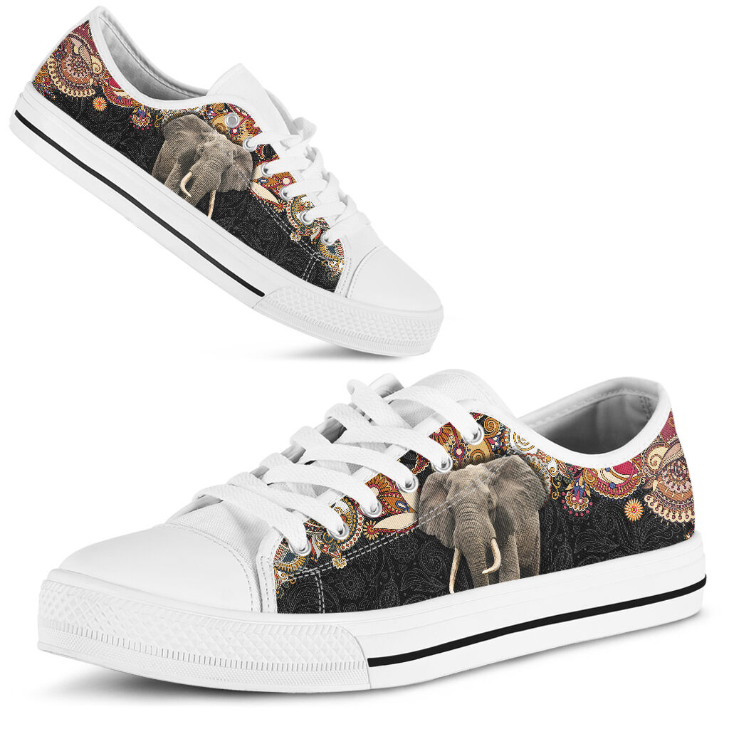Elephant Paisley Color Low Top  Shoes