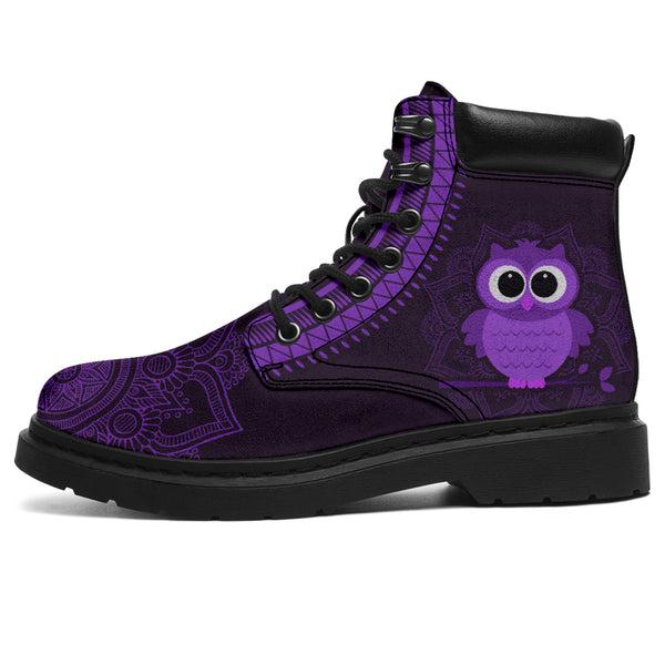 Owl Mandala Asboots Purple - Love All Season Boots