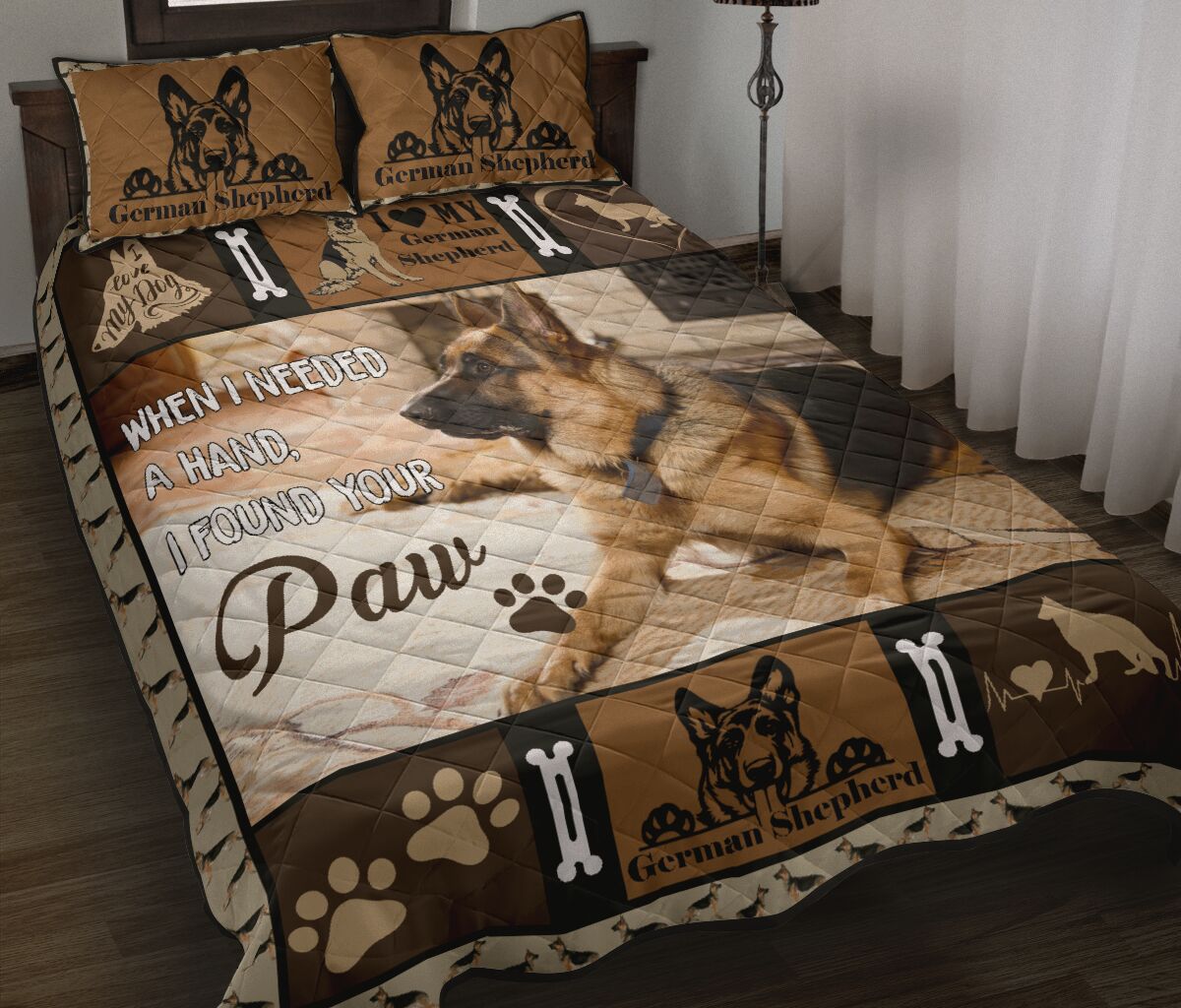German Shepherd Paw - Bed Set - Love Quilt Bedding Set