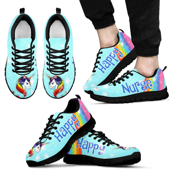 Nurse - Happy  Unicorn Kd Sneakers, Running Shoes, Shoes For Women, Shoes For Men, Custom Sh- Love Sneakers