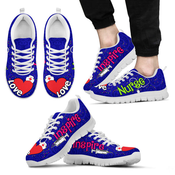 Nurse Love Inspire Navy Blue Kd Sneakers, Running Shoes, Shoes For Women, Shoes For Men, Cu- Love Sneakers