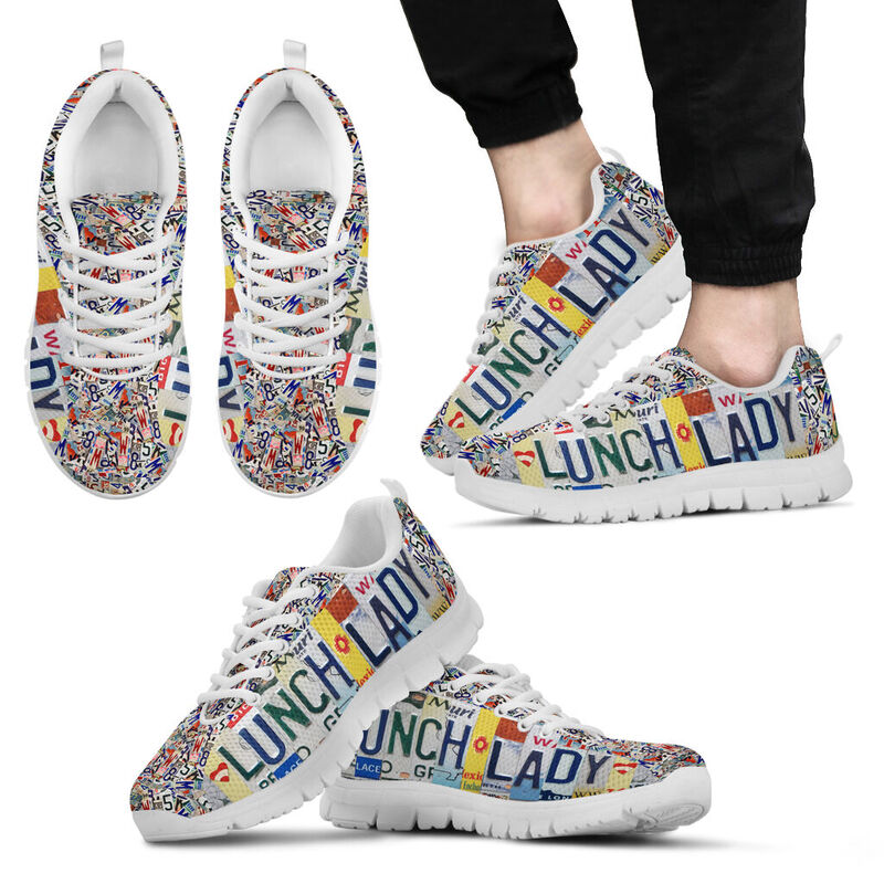 Lunch Lady License Plates Sneakers, Running Shoes, Shoes For Women, Shoes For Men, Custom Sh- Love Sneakers