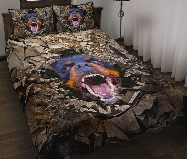 Rottweiler Angry - Bed Set- Love Quilt Bedding Set