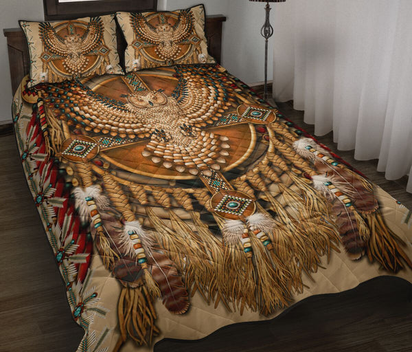 Gold Owl Native American Quilt Bed Set 2- Love Quilt Bedding Set