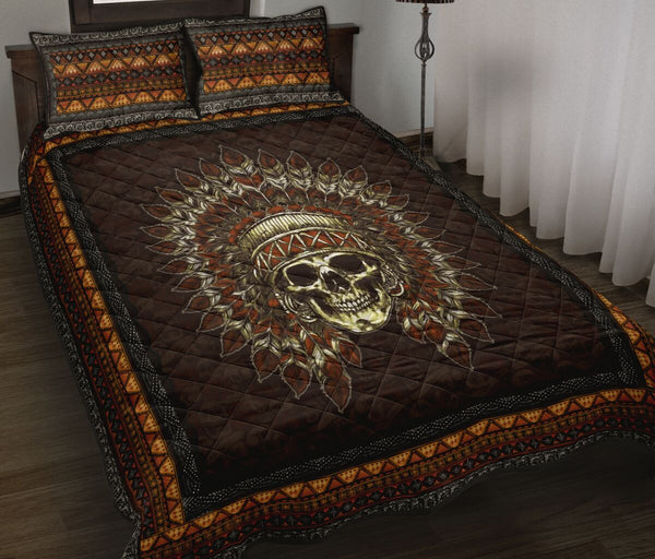 Quilt Bed Set - Skull - Native American 54 - Love Quilt Bedding Set