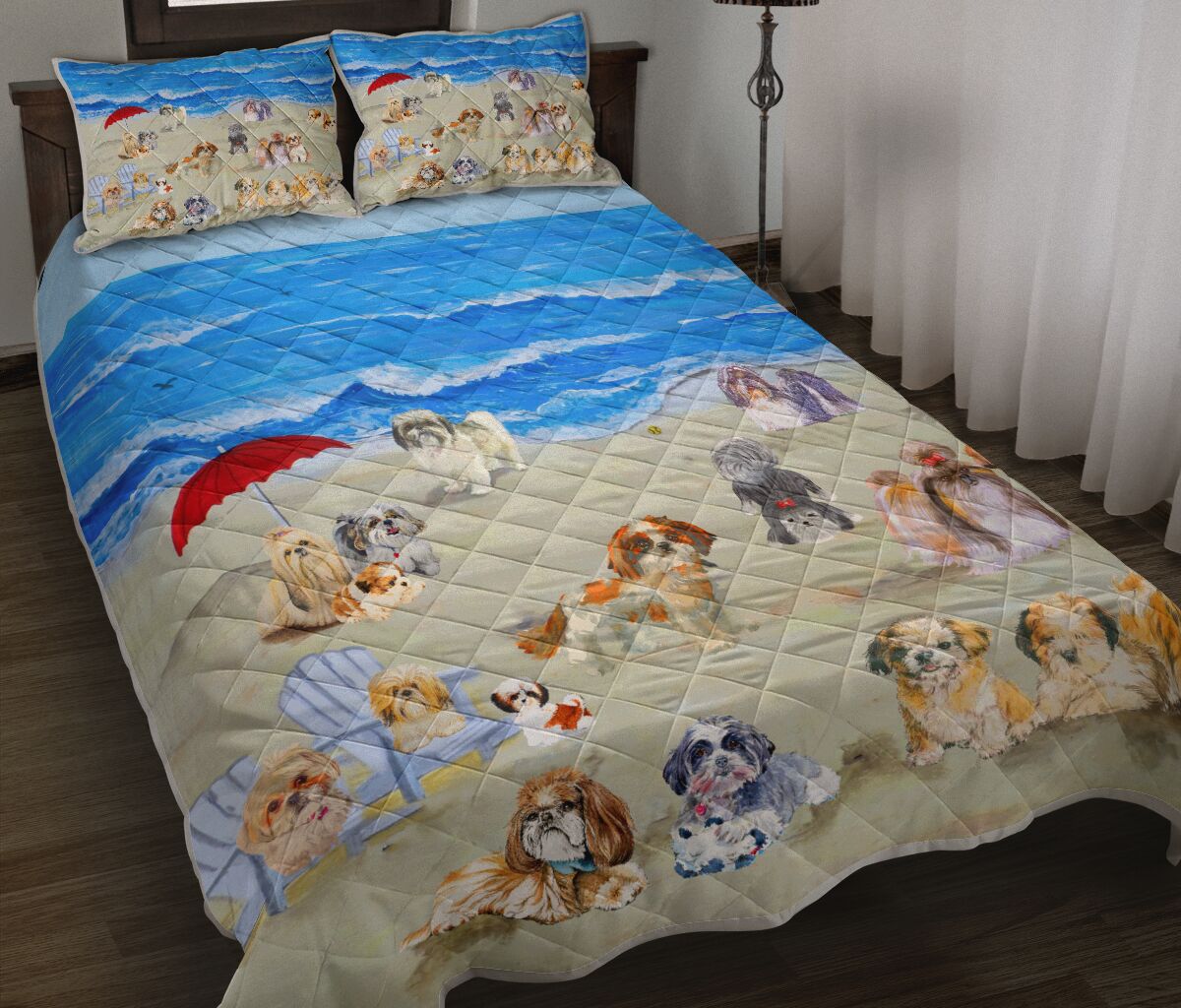 Shih Tzu In Beach - Bed Set - Love Quilt Bedding Set