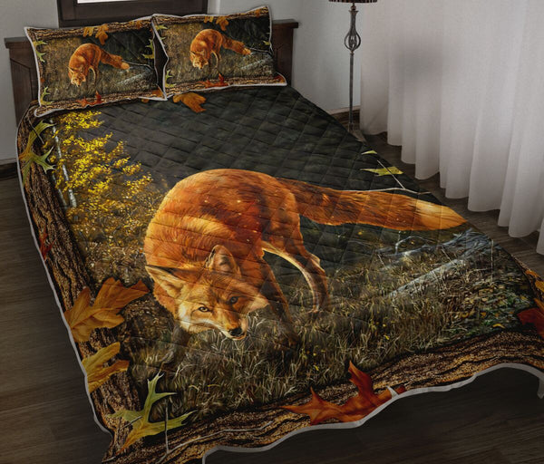 Fox Art Quilt Bed Set 5- Love Quilt Bedding Set