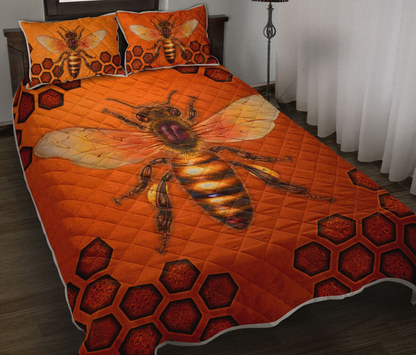 Bee Honey Style Quilt Bed Set - Love Quilt Bedding Set