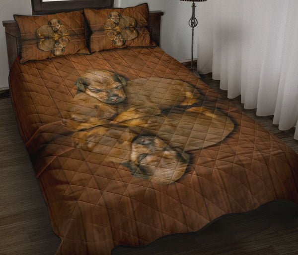 Patterdale Terrier Dog Quilt Bed Set- Love Quilt Bedding Set