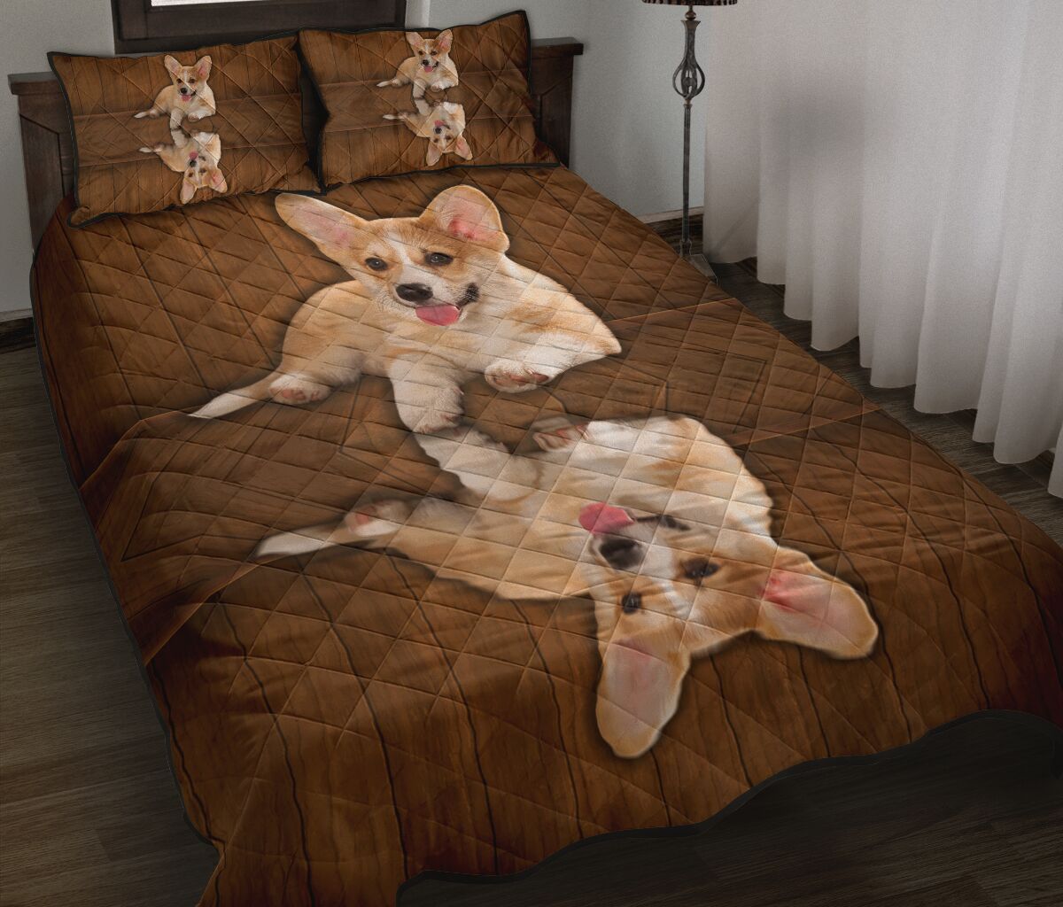 Pembroke Welsh Corgi Dog Quilt Bed Set - Love Quilt Bedding Set