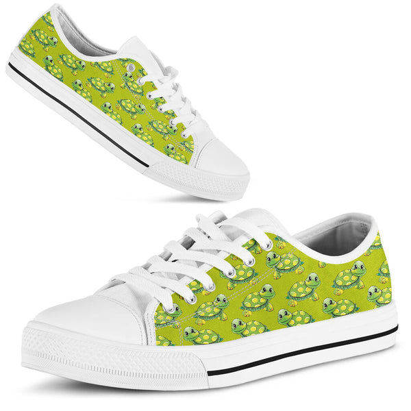 Turtle Flower Patterns Low Top Shoes