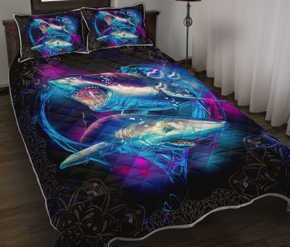 Shark Heart Quilt Bed Set - Love Quilt Bedding Set