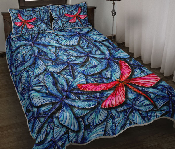 Dragonfly Piled - Quilt Bed Set - Love Quilt Bedding Set