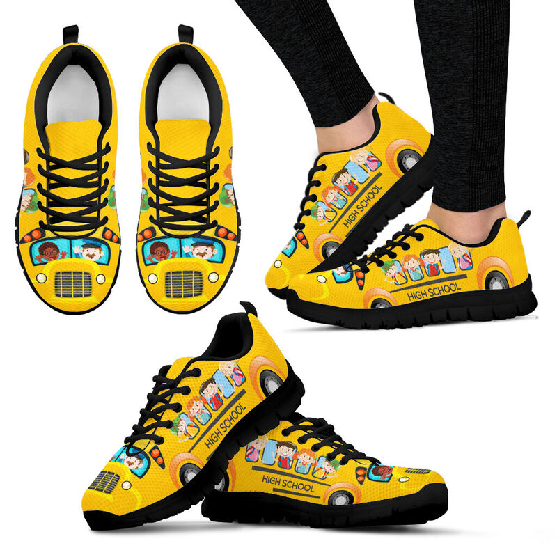 High School Bus Shoes Sneakers, Runni- Love Sneakers