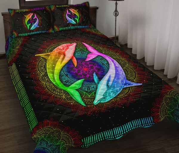 Quilt Bed Set - Colorful - Dolphin 75 - Love Quilt Bedding Set