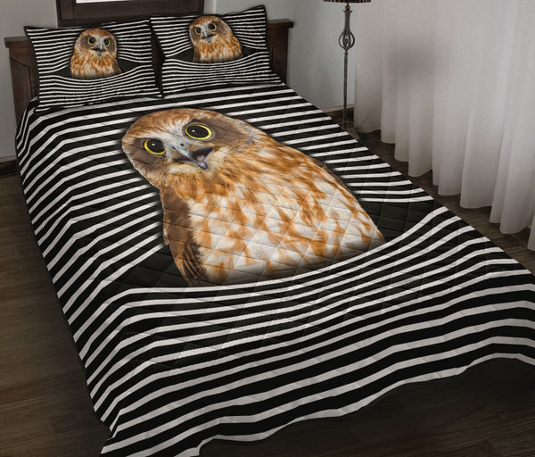 Owl Streaky Style Quilt Bed Set - Love Quilt Bedding Set