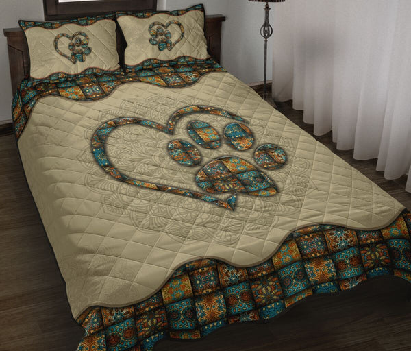 Quilt Bed Set - Mandala - Paw Heart 35 - Love Quilt Bedding Set