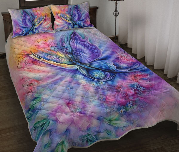 Butterfly Painting - Quilt Bed Set - Love Quilt Bedding Set