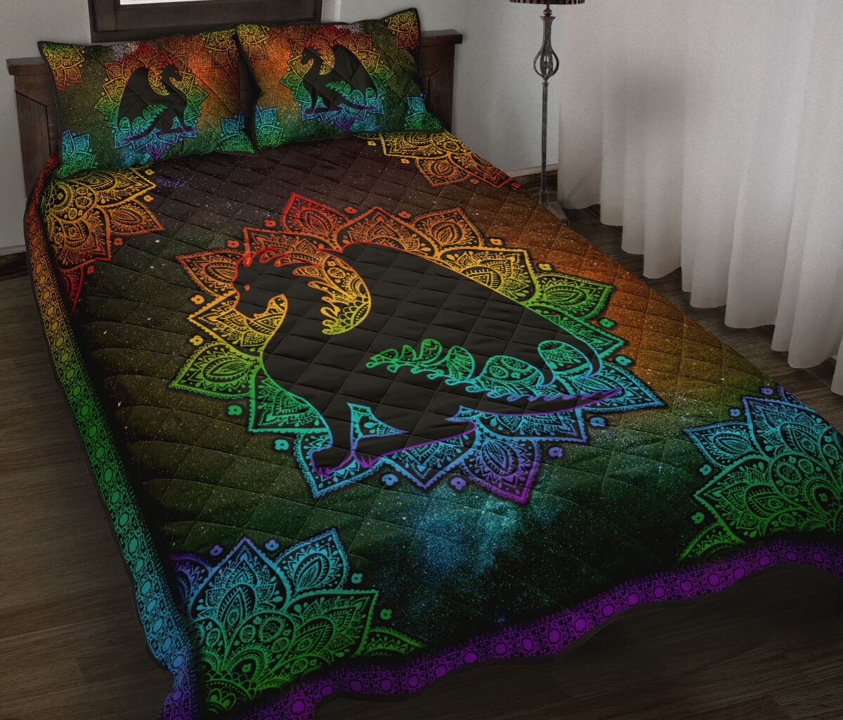 Dragon Mandala Style Quilt Bed Set - Love Quilt Bedding Set