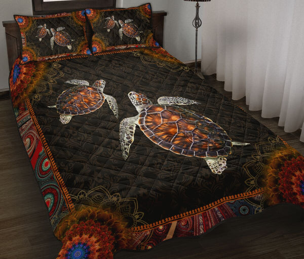 Turtle Mandala Quilt Bed Set - Love Quilt Bedding Set