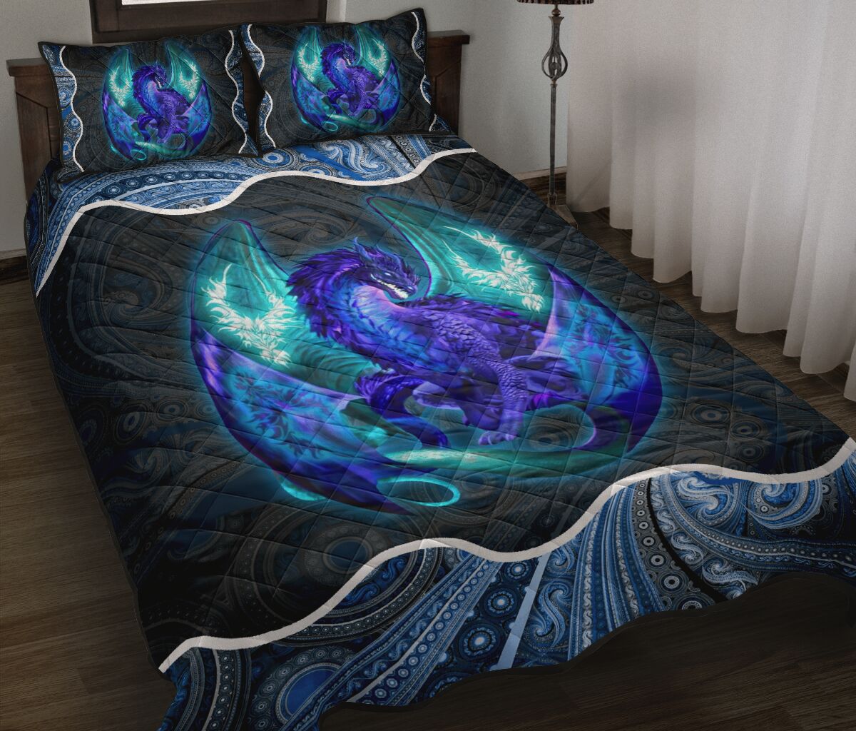 Dragon Mandala Celtic Color Quilt Bed Set - Love Quilt Bedding Set