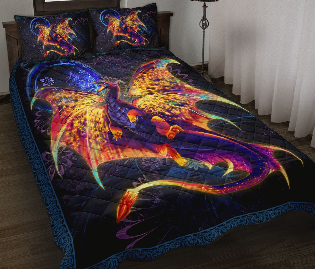 Dragon Lighting Style Quilt Bed Set - Love Quilt Bedding Set