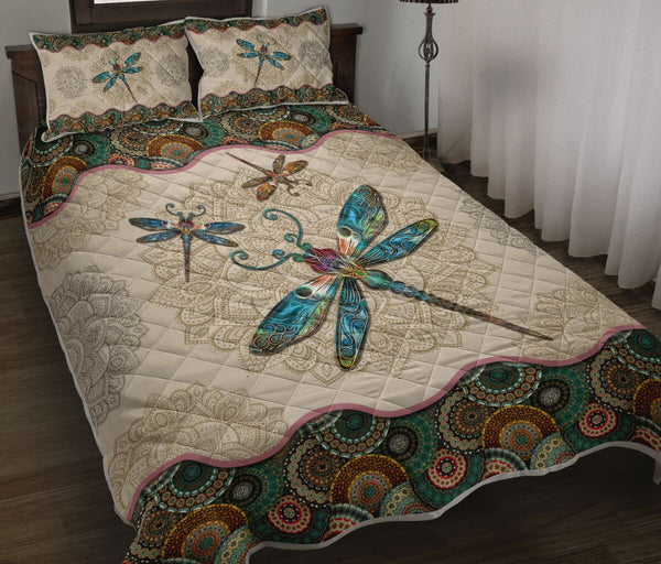 Dragonfly - Vintage Mandala Sky - Love Quilt Bedding Set