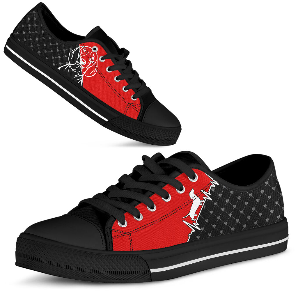 Dachshund Heart Beat - Low Top Shoe - Love Love Top Shoes