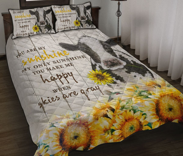 Quilt Bed Set - Cow - You Are My Sunshine 53 - Love Quilt Bedding Set