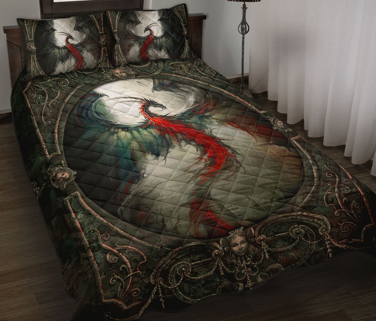 Dragon Art Style Quilt Bed Set 8- Love Quilt Bedding Set