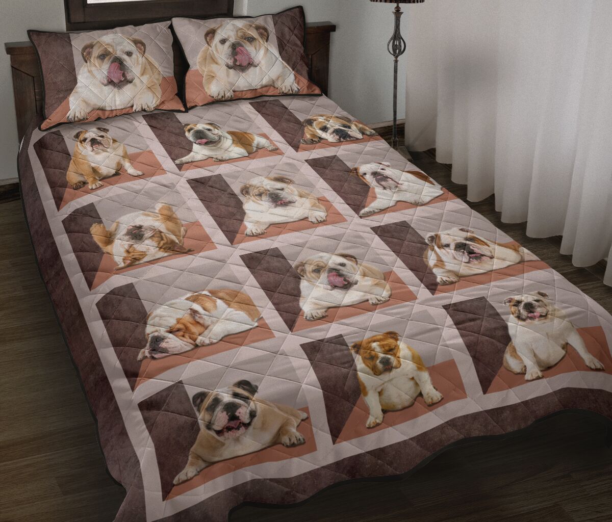 Bulldog Square Cute - Bed Set - Love Quilt Bedding Set