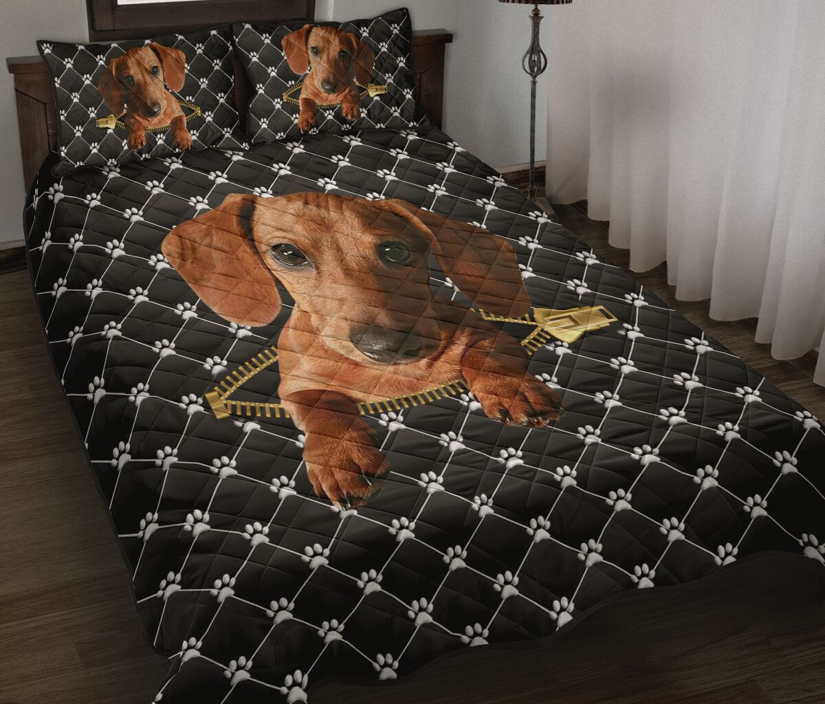 Dachshund Zipper - Bed Set - Love Quilt Bedding Set