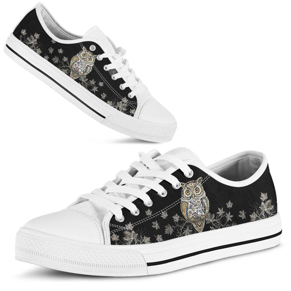 Owl Flower Art Low Top  Shoes