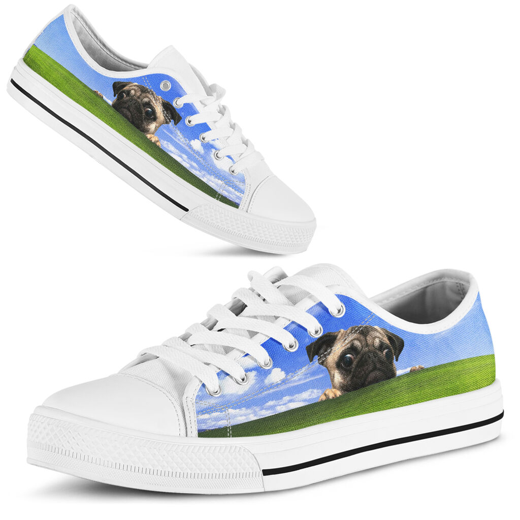Pug Lying Mountain - Low Top Shoe - Love Love Top Shoes