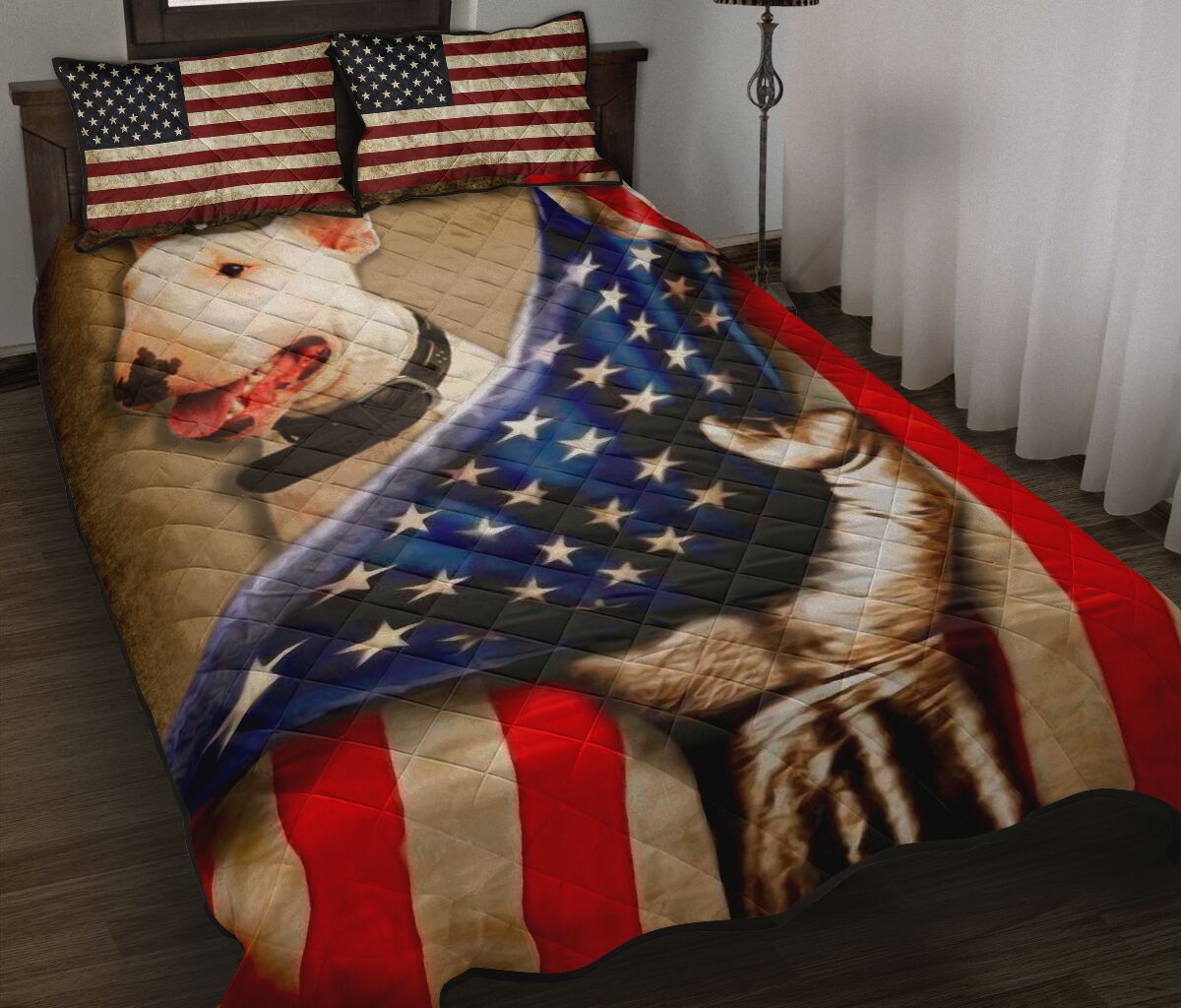 Bull Terrier Quilt Bed Set 15 - Love Quilt Bedding Set