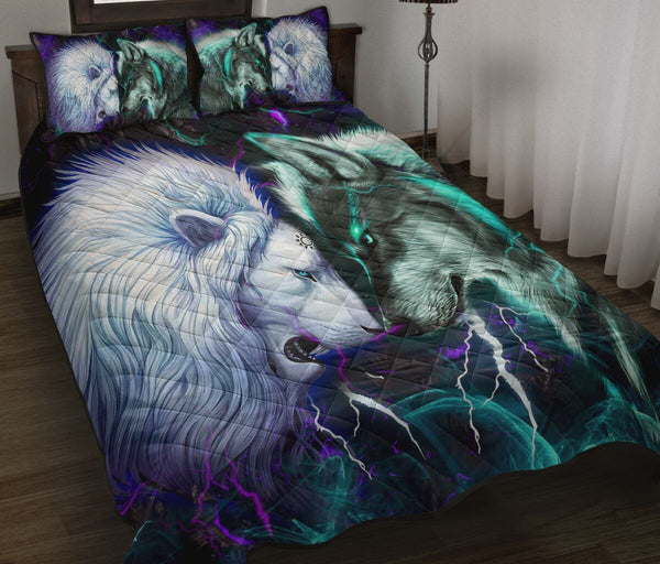 Lion - Wolf - Quilt Bed Set 60 - Love Quilt Bedding Set
